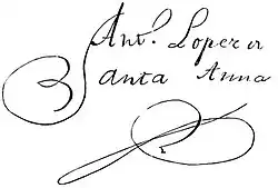 Antonio López de Santa Anna, podpis