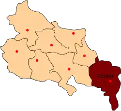 Gmina Woźniki na mapě