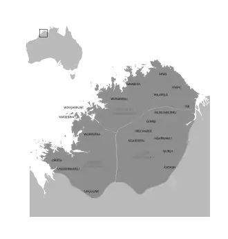 Rozšíření jazyka ngarinyin a jeho jednotlivých dialektů