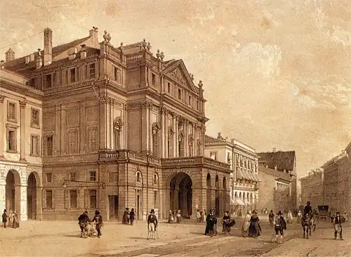 Milánské Teatro alla Scala v 19. století