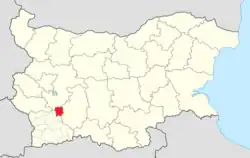 Obština na mapě Bulharska