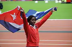 Yarisley Silvaová oslavuje stříbrnou medaili na LOH 2012