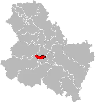 Kanton na mapě departementu Yonne