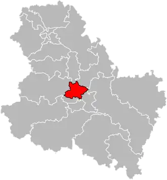 Kanton na mapě departementu Yonne