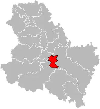 Kanton na mapě departementu Yonne