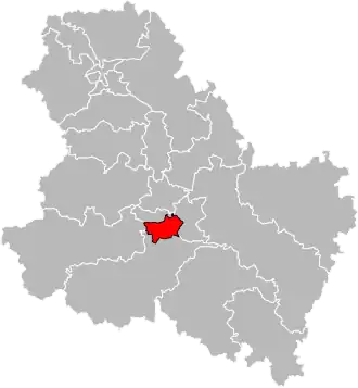 Kanton na mapě departementu Yonne