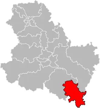 Kanton na mapě departementu Yonne