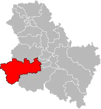 Kanton na mapě departementu Yonne