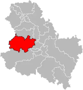 Kanton na mapě departementu Yonne