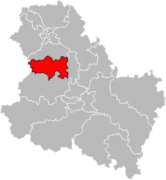 Kanton na mapě departementu Yonne