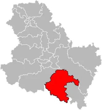 Kanton na mapě departementu Yonne