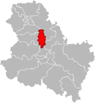 Kanton na mapě departementu Yonne