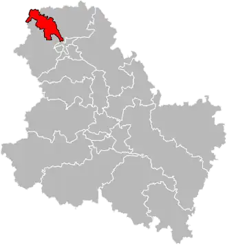 Kanton na mapě departementu Yonne