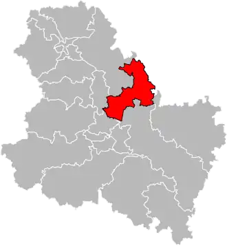 Kanton na mapě departementu Yonne