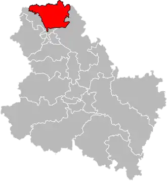 Kanton na mapě departementu Yonne