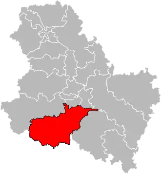 Kanton na mapě departementu Yonne