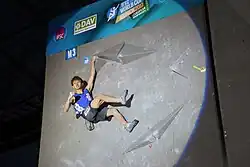 Jošijuki Ogata ve finále SP 2017 v boulderingu v Mnichově