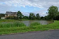 Rybník na návsi s usedlostí čp. 20