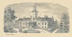 Zámek Dub na vyobrazení z roku 1865