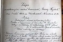 Dokument o ustavující schůzi