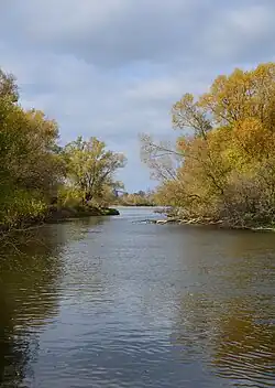 řeka před soutokem s Vislou