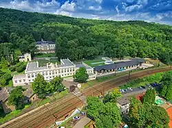 Zřídelní komplex Bílinské kyselky v roce 2017.