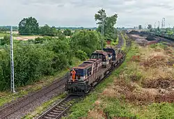 Dvojice lokomotiv řady 773.8 v Čierné nad Tisou