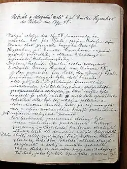 Zápis o cestě za vdovou po básníkovi