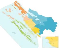 Arcidiecéze zadarská na mapě