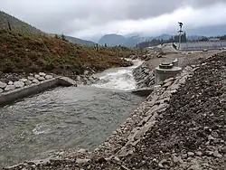 Regulované koryto Zadné vody u Vodní nádrže Zadná voda
