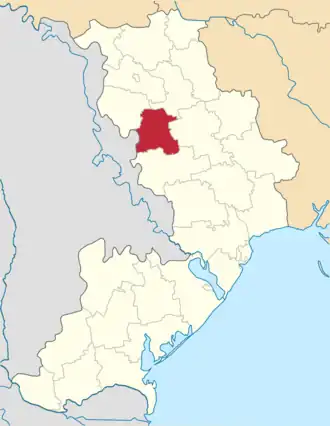 Poloha rajónu v Oděské oblasti