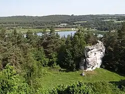 Vápencové skaly u vodní nádrže