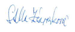 Stella Zázvorková – podpis