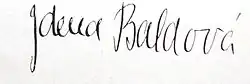 Zdenka Baldová – podpis