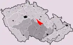 Železné hory na mapě Česka