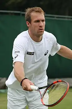 Grega Žemlja ve wimbledonské kvalifikaci 2014
