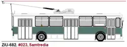 Nákres trolejbusu ZiU-9 ev. č. 023