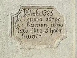 Povodňová značka z roku 1825