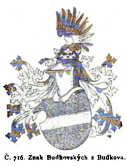 Znak starého šlechtického rodu Budkovských z Budkova