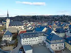 Pohled na historické jádro s kostelem sv. Martina