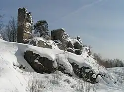 Vrch Zubštejn se stejnojmenným hradem