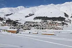 Pohled na obec v zimě