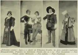 Premiérové nastudování opery Zvíkovský rarášek v Národním divadle v Praze, říjen 1915 (časopis Světozor)