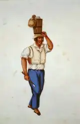 Prodavač zmrzliny, Peru 1830 (akvarel od Pancho Fierro)