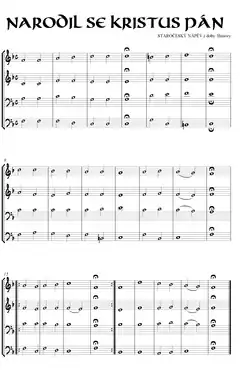 vokální kvartet Narodil se Kristus Pán z doby Jana Husa