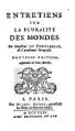 Dílo 'Entretiens sur la pluralité des mondes'